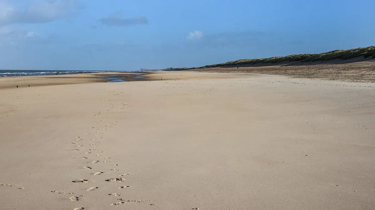 Bredene coastline looking towards the sea