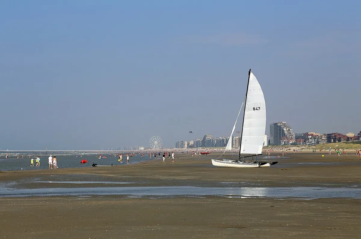 Beach view at Nieuwpoort near the Groenendijk hondenstrand