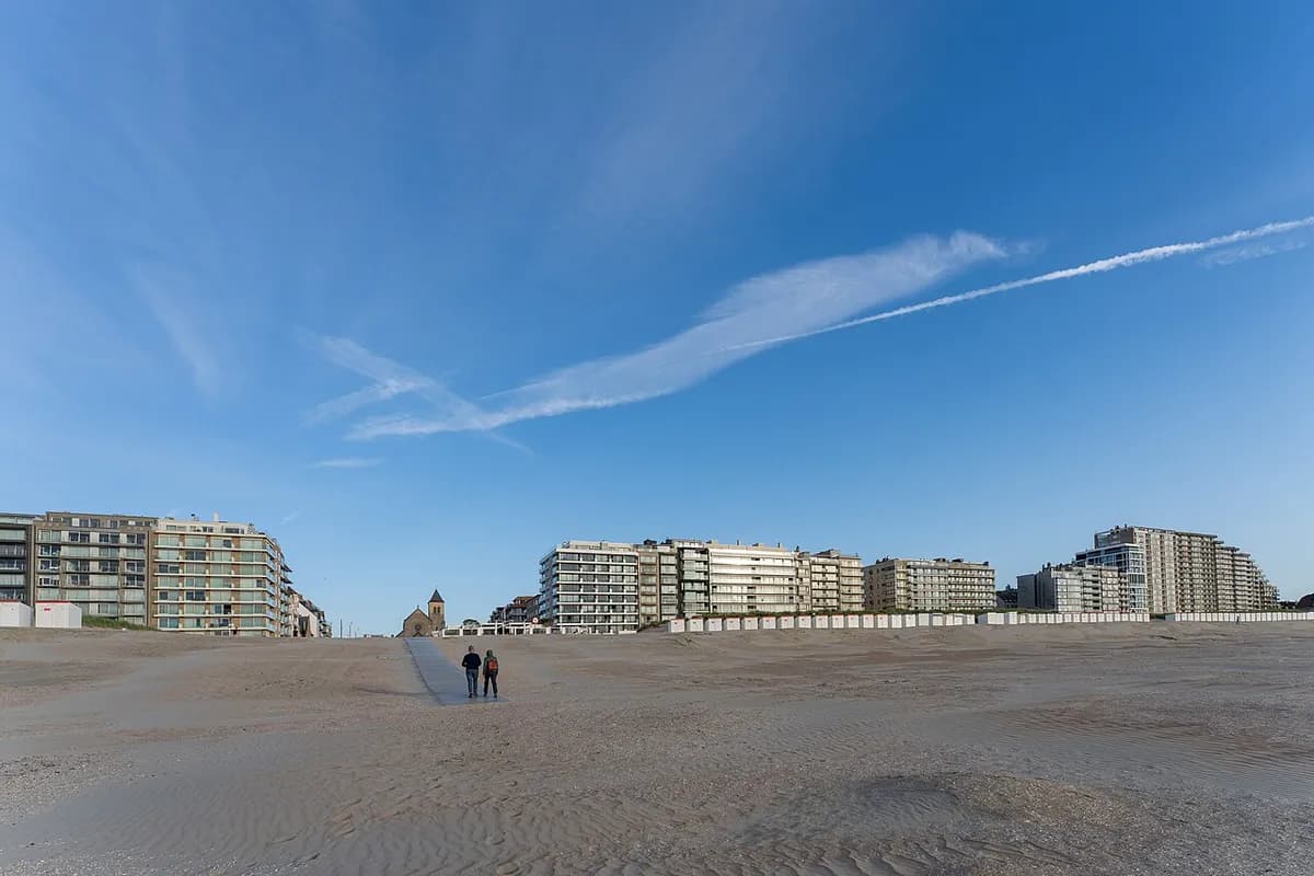 Compact Belgian coast beach area