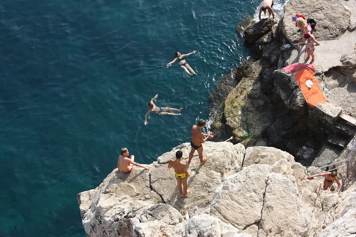 Dubrovnik coastline with crystal-clear Adriatic waters